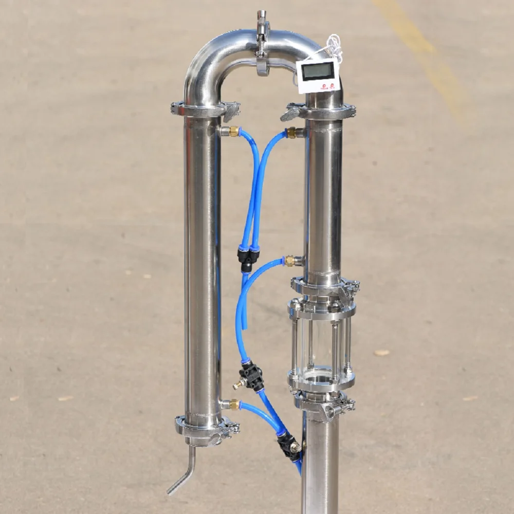 distillation tower Copper Mesh Tube Distillation Tower with Sight Glass Bottom Clamp, Household Brewing Equipment, Brandy Vodka