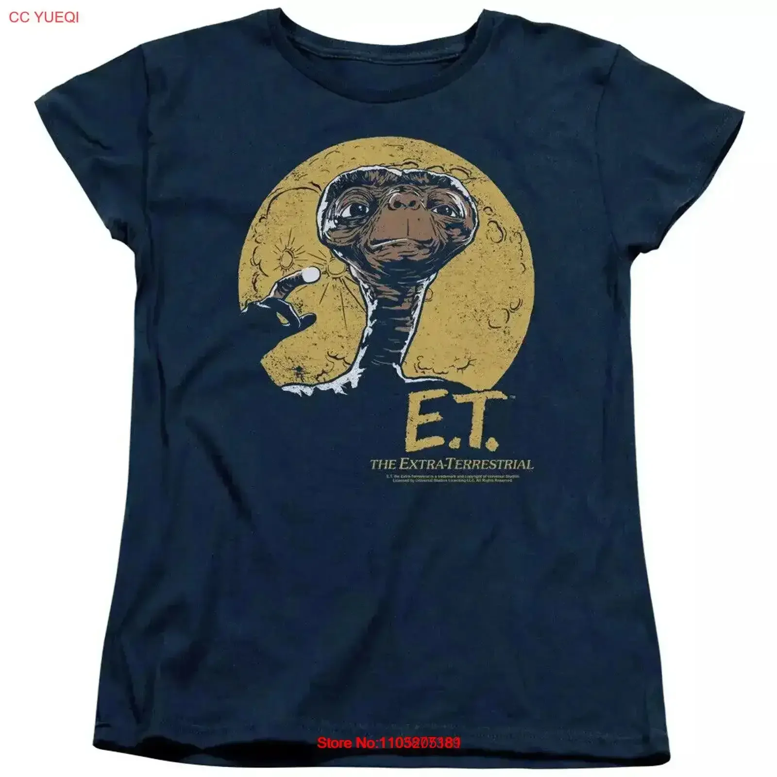E T The Extra Terrestrial Moon Frame Women's Shirt vintage Washed designer clothes fashion Stretched Comfortable Breathable