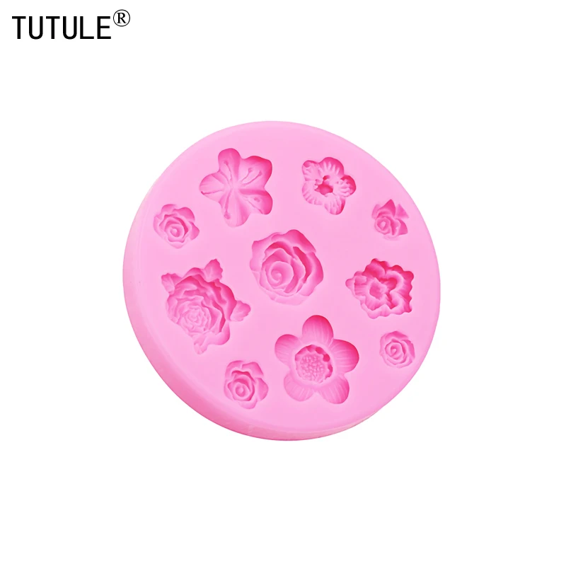 3D Flowers silicone mold flower resin phone case head rope hair card jewelry accessories mold flower Chocolate silicone Mold