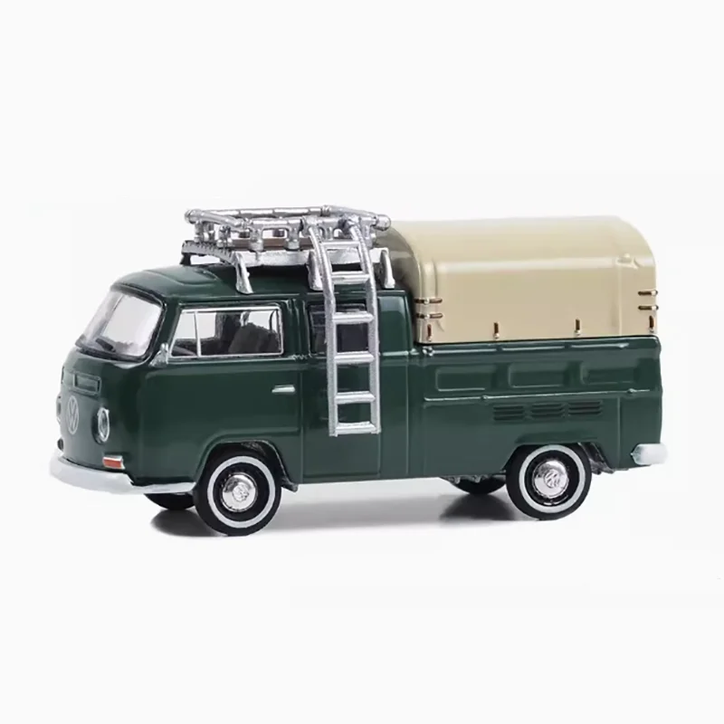 New Greenlight Diecast 1/64 Scale 1969 VW T2 Dual Cab Pickup with Luggage Rack Alloy Simulation Car Model Collection Display Toy