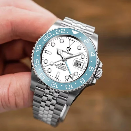 Imagen 2 del producto PAGANI DESIGN-reloj mecánico de lujo para hombre, cronógrafo automático con bisel de cerámica de 40MM, 10bar, resistente al agua, cristal de zafiro, GMT, nuevo, 2024