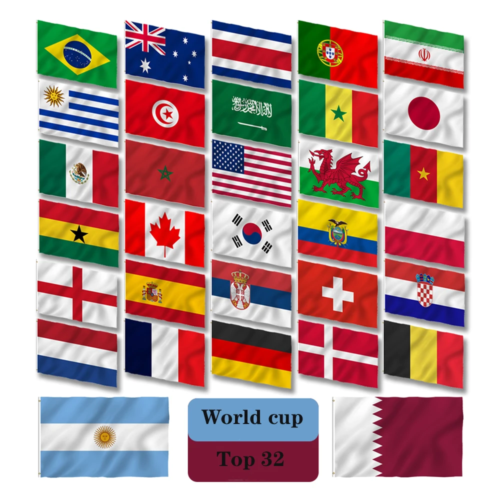 

2022 Top 32 Countries National Flags