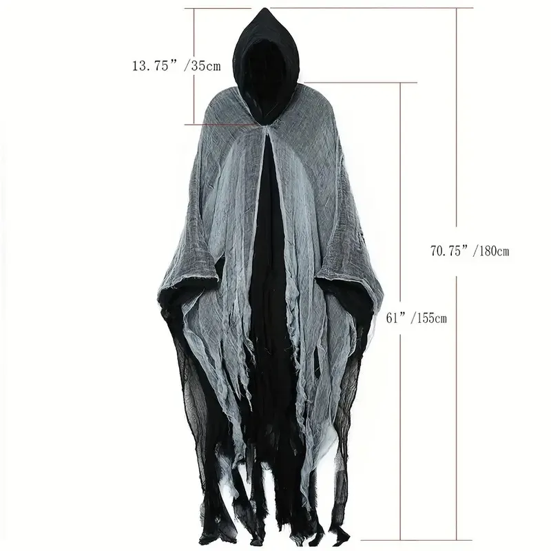 Halloween-Kostüm, Horror-Geist-Kleidung, Erwachsener, Zombie-Umhang, Zauberer-Robe, tragen Geheimraum, Tod, verkleiden sich, Kostüm-Umhang – Detail 9