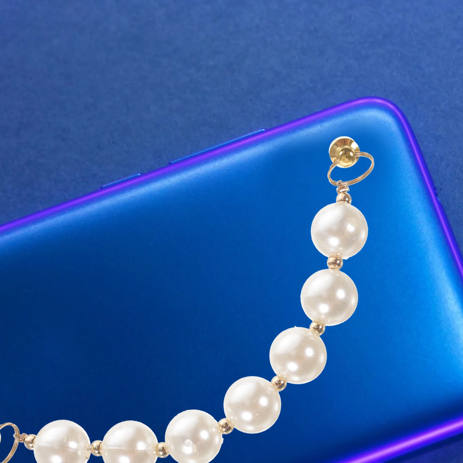 2pcs Mobile Phone Case Chain Imitation Pearl Beading Finger Chain Stand Holder Phone Chain DIY Phone Chain