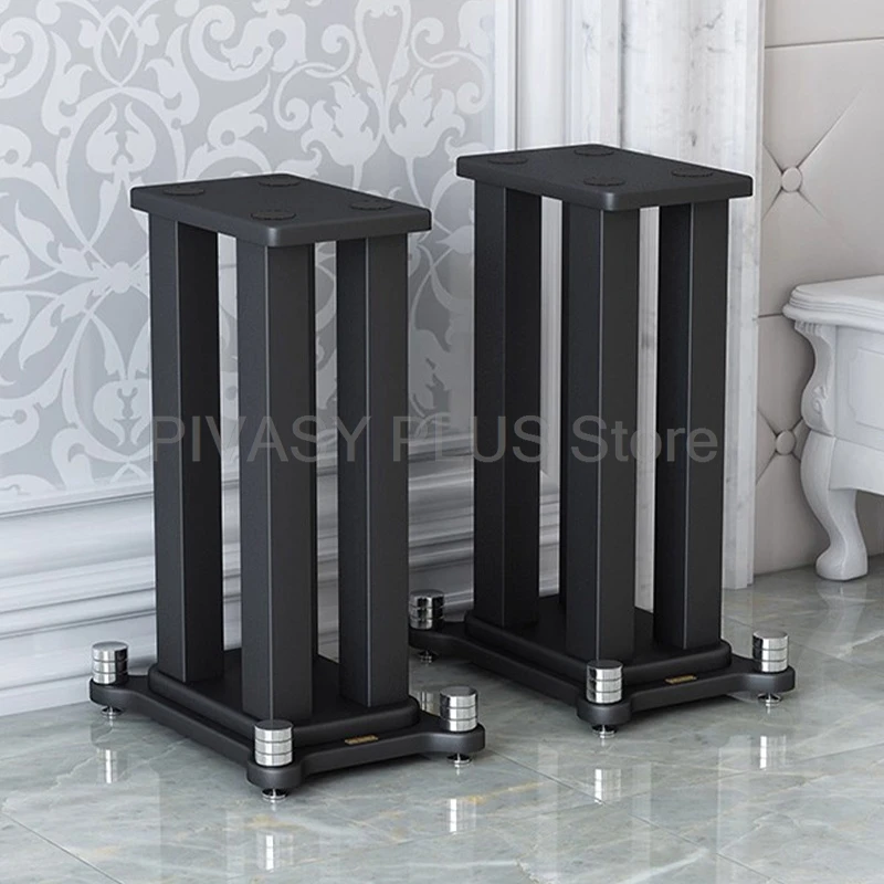20-80cm Speaker Stand 5x5CM Steel Frame Audio Stand Round Base Safe Speaker Shelf For Bookshelf Satellite Surround Sound System