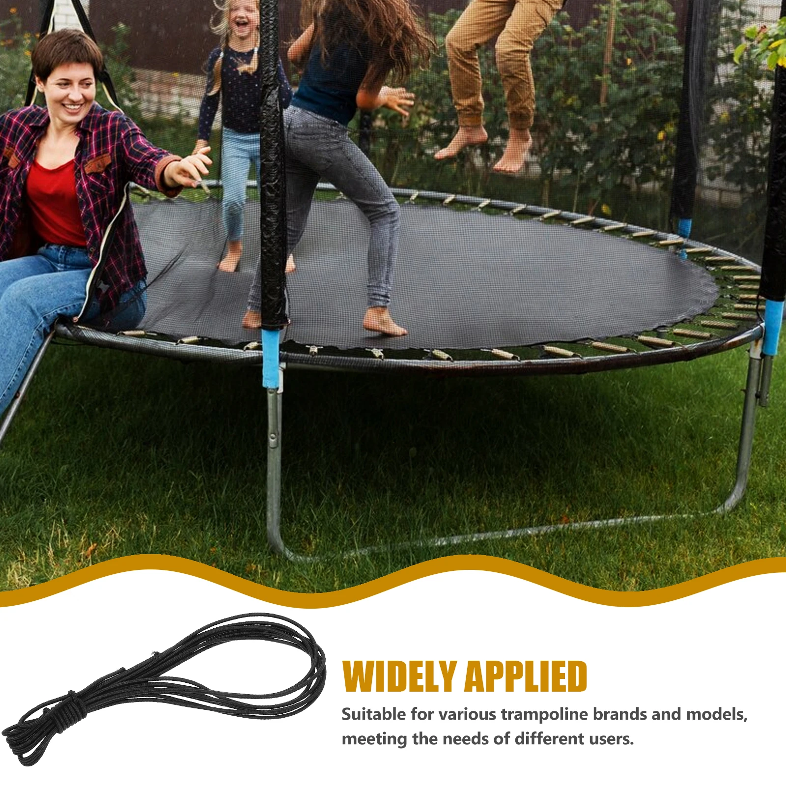 

5 Pcs Trampoline Mesh Rope Net Connection Replacement Securing Black Netting Cord for Binding