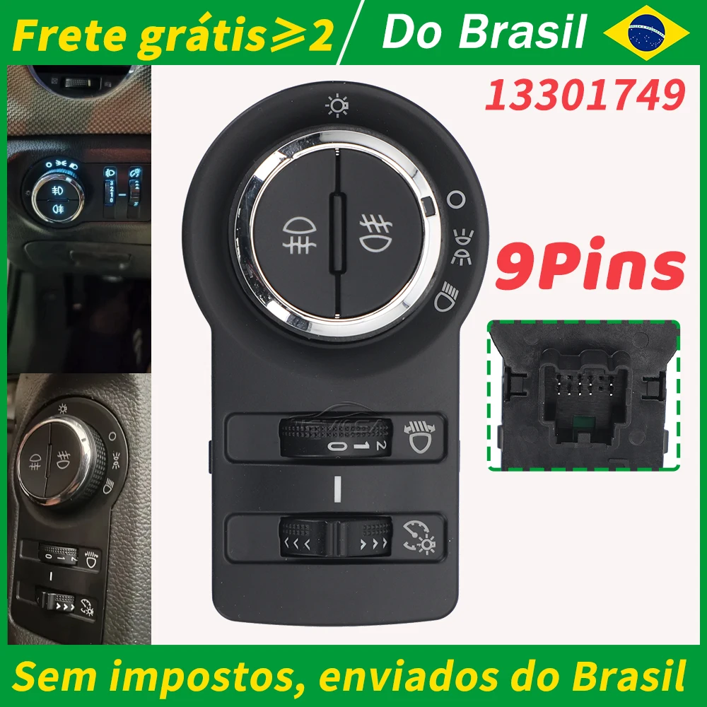 Para chevrolet cruze s10 2012 2013 2014 2015 2016 com luz do farol dianteiro traseiro botão interruptor da lâmpada de nevoeiro 13301749 96989561