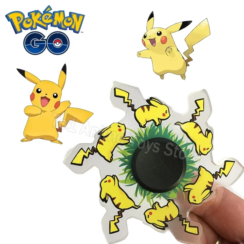 Pokemon Pikachu Fidget Spinning Spinning Cartoon Animation Running Dynamic Mute Spinning Top Toys for Children Adults Toys