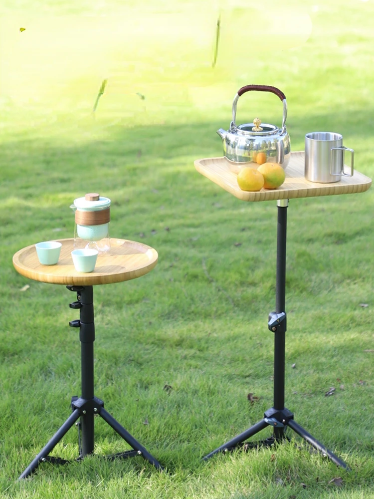 Outdoor Camping Portable Table Lightweight Folding Small Round Table Lifting Simple Tea Table Camping Tripod Tea  Board