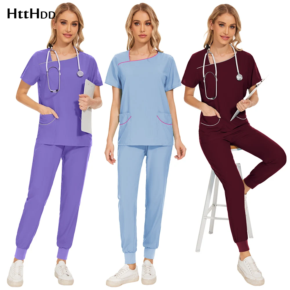 

Scrubs Medical Uniforms Wholesale Nanny Work Clothes Scrub Suit Unisex Mens Scrubs Uniform Spa Uniform Nurse Women Set Work Wear