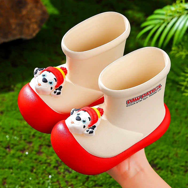 Stivali da pioggia per bambini Paw Patrol per ragazzi e ragazze Toddler scarpe da acqua per bambini leggere antiscivolo Kindergarten Cute Waterproof