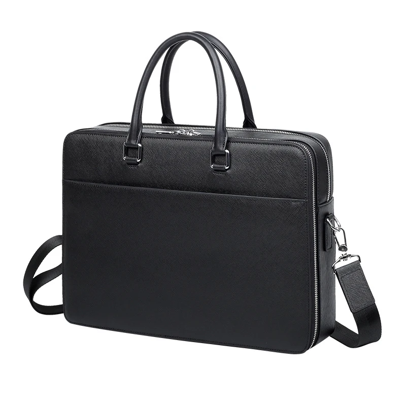 Fashionable Men's Briefcase, Trendy Large-Capacity Business Genuine Leather Men's Bag, Multifunctional Men's Handbag Commuti