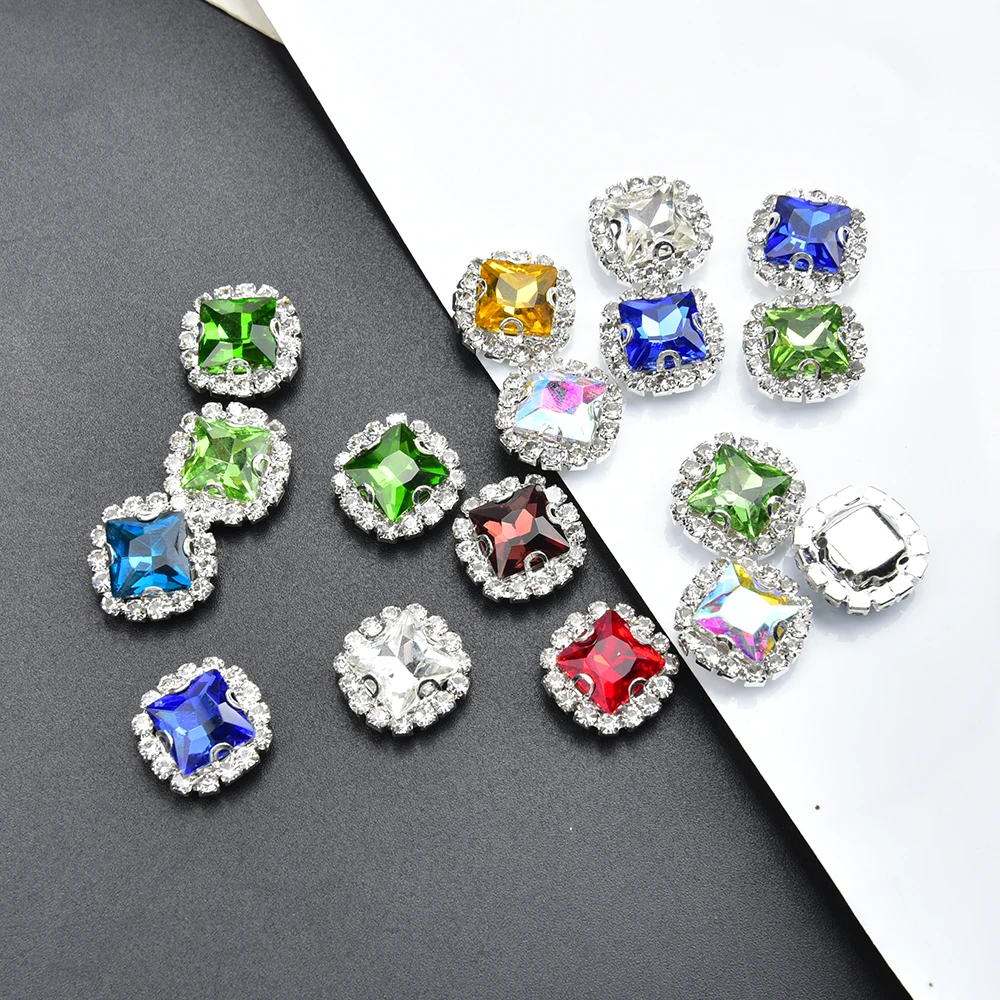 20-pecas-de-strass-para-costurar-em-roupas-cristais-quadrados-de-vidro-com-base-plana-e-garra-prateada-acessorios-para-artesanato