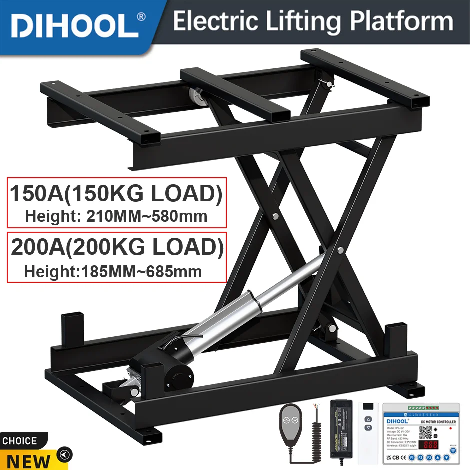 Electric Lifting Platform Scissor 200kg /150kg Load Coffee Table Platform Pet Table DIY Support Frame Remote Control App Control
