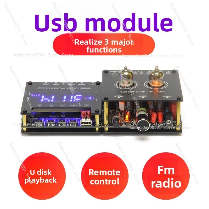 Bluetooth USB Decoder Board for Tube Amplifier Upgrade FM Radio Remote Control Lossless Playback