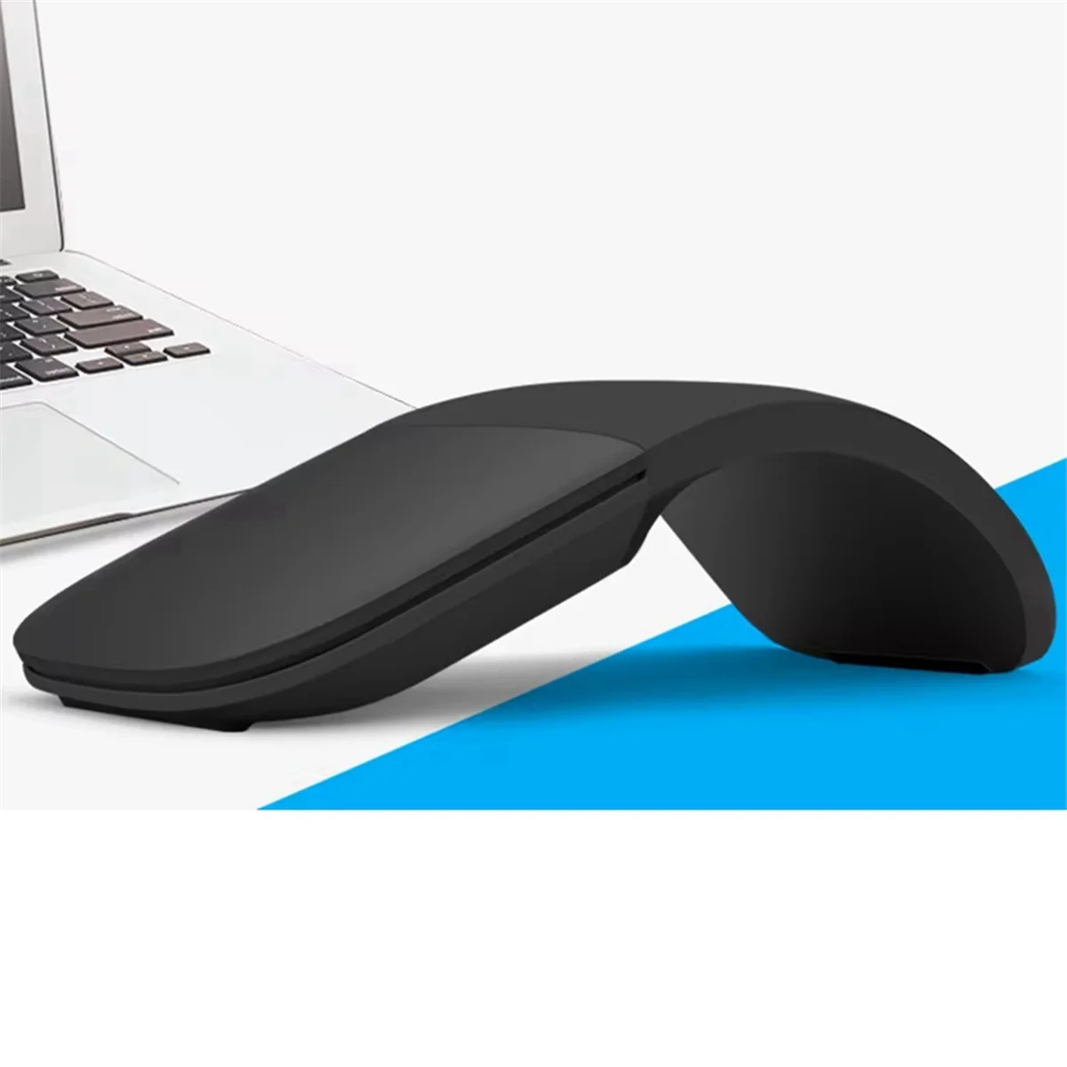 

XFDE Portable Wireless Bluetooth Curved Touch Mouse Foldable Ultra-Thin Silent Ergonomic Computer Mouse for PC Laptops White