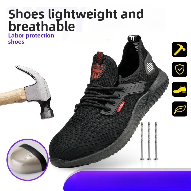 

DurableSummer Leisure Breathable Comfortable Steel Toe Cap Anti Smashing, Anti Puncture And Wear-resistant Work Shoes