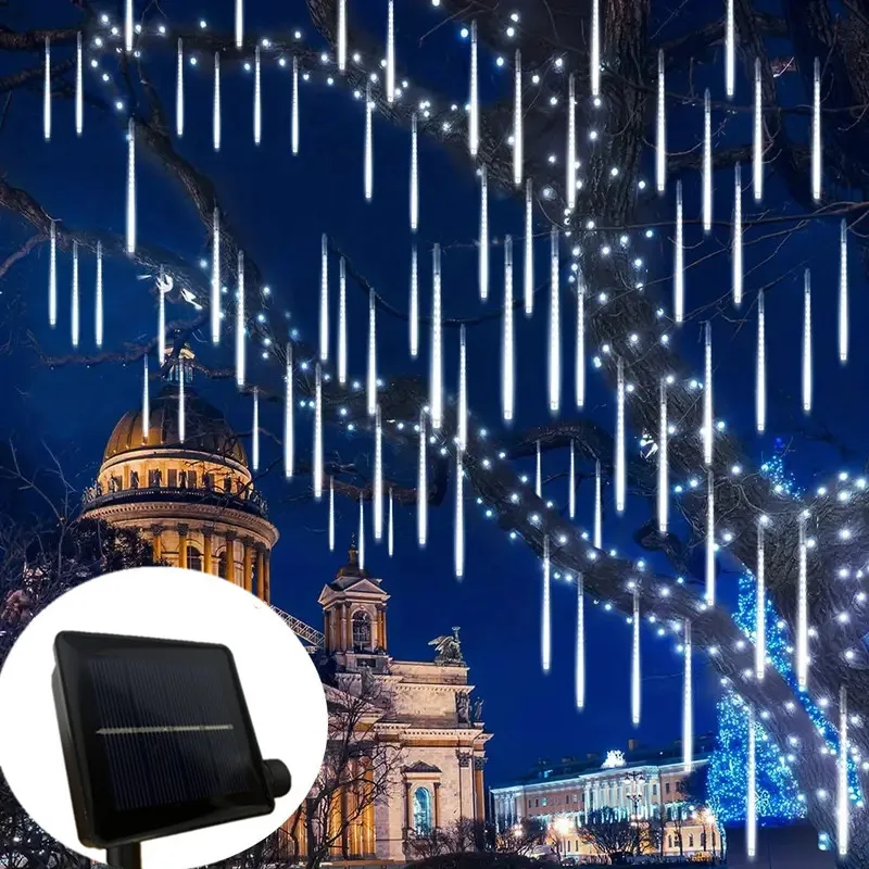 

Tree Decor Outdoor 8 Tubes 30/50cm Light Solar Led Meteor Shower Rain String Light for Fairy Lights Garden Camping Decoration
