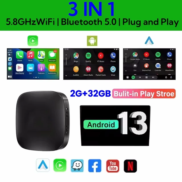 Android 13 Auto AI Box Draadloze Carplay Adapter Android Auto Voor Netflix Youtube Voor Peugeot 208 308 408 508 2008 3008 4008 5008