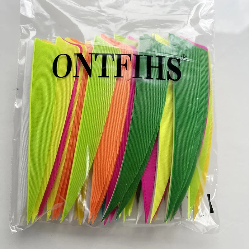 100Pcs /Lot Right Wing 4 Inch Shield Cut Archery Fletching Feather Arrow Accessories Arrow Vanes Hunting Shooting