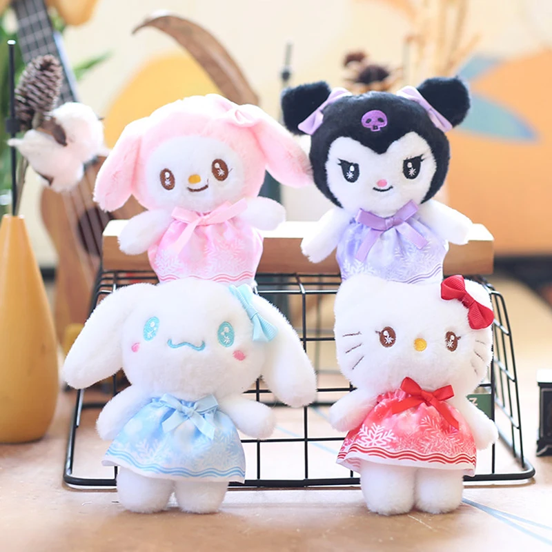 

1PC Cartoon Kuromi Cinnamoroll Keyring 12CM Sanrio Plush Keychain Kawaii DIY Accessories Kids Girl Toys Bag Pendant Holiday Gift