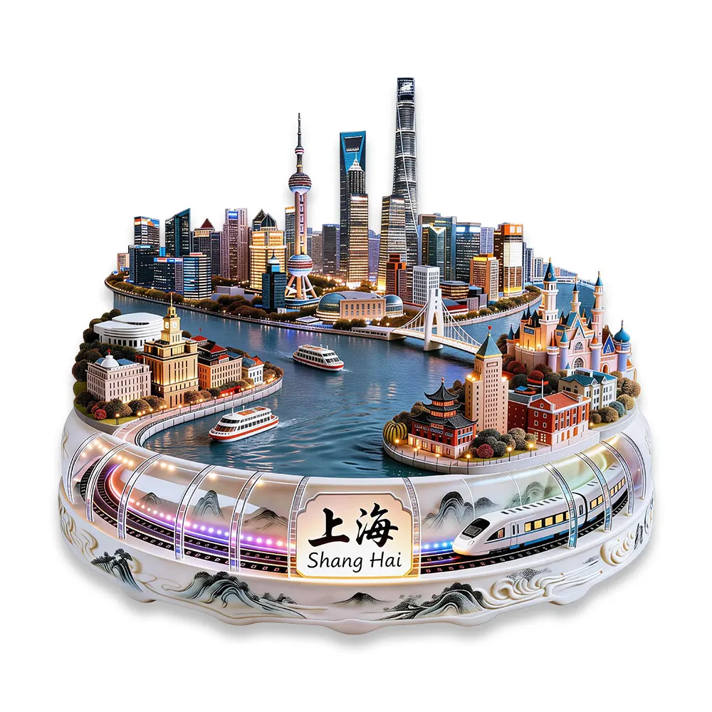 Shanghaicruiseship The Oriental PearlTowerDisneyland Castle3DEmbossed Metal Fridge Magnet City Landmark RefrigeratorTravel Gift
