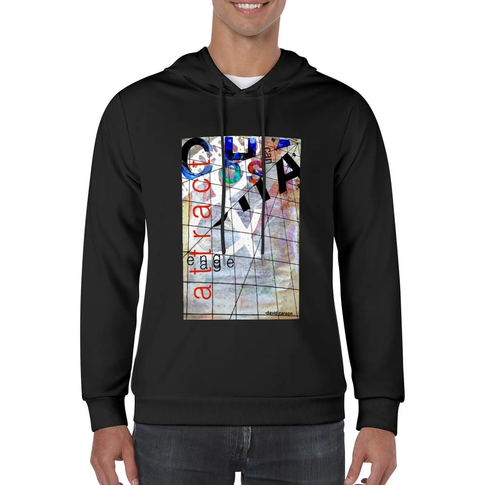 David Carson Chaos Typography Hoodie hooded shirt autumn clothes clothes for men men's coat hoodie men