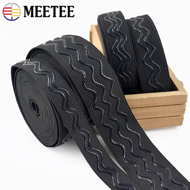 

2/5/10M 20-40mm Silicone Elastic Bands Non-slip Stretch Tape Sewing Belt Sportswear Rubber Band Yoga Garment Clothes Accessories