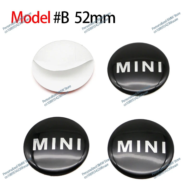 4Pcs 52mm wheel hub sticker 54mm hub cap car wheel center hub cap badge For Mini Cooper One S JCW Countryman R56 R50 R53 R55 R57