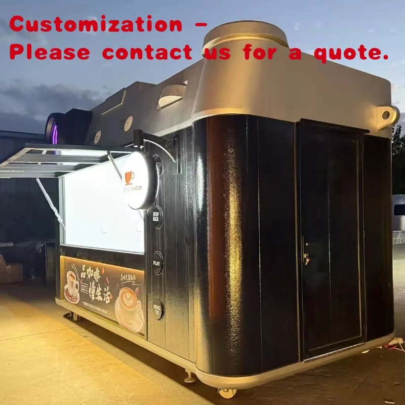 custom.Stainless Steel Camera-shaped Food Truck Kiosk Beverage Coffee Hamburger Snack Newspaper Outdoor Mobile Stalls