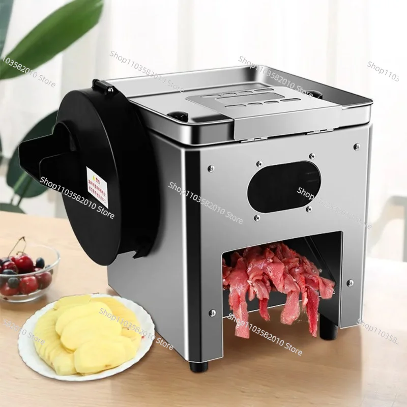 2025 New Commercial Meat Cutter Slicer Eectric Automatic Meat Cutting Machine Sainless steel Vegetables Shredding Potato Cutter