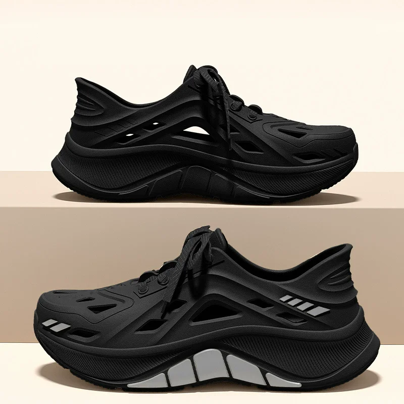 Men's Waterproof Slides, Anti-Slip Breathable Trailing Shoes, Summer Thick Sole Outdoor Wear, Odor-Free, Quiet Driving