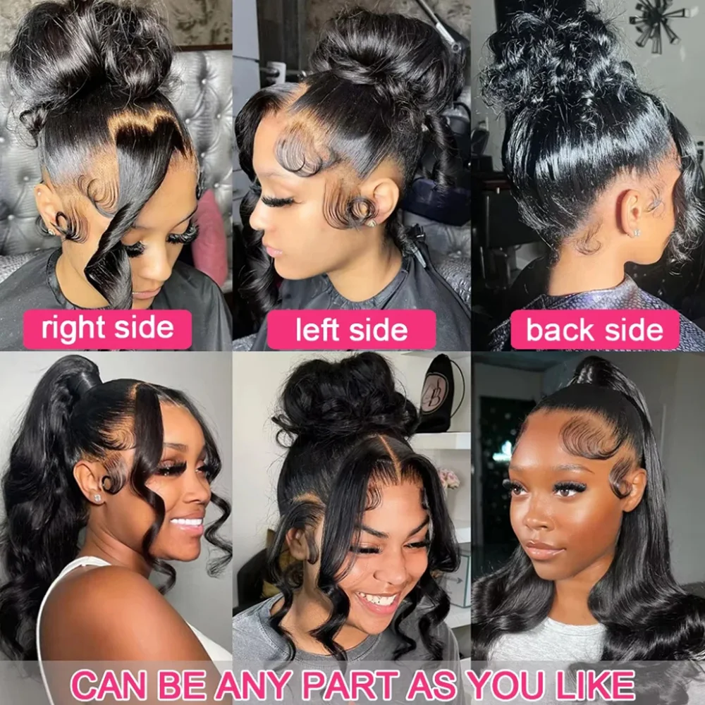 360 perucas frontais do laço completo perucas de cabelo humano para as mulheres brasileiras perucas completas do laço cabelo humano pré arrancado linha fina com cabelo do bebê