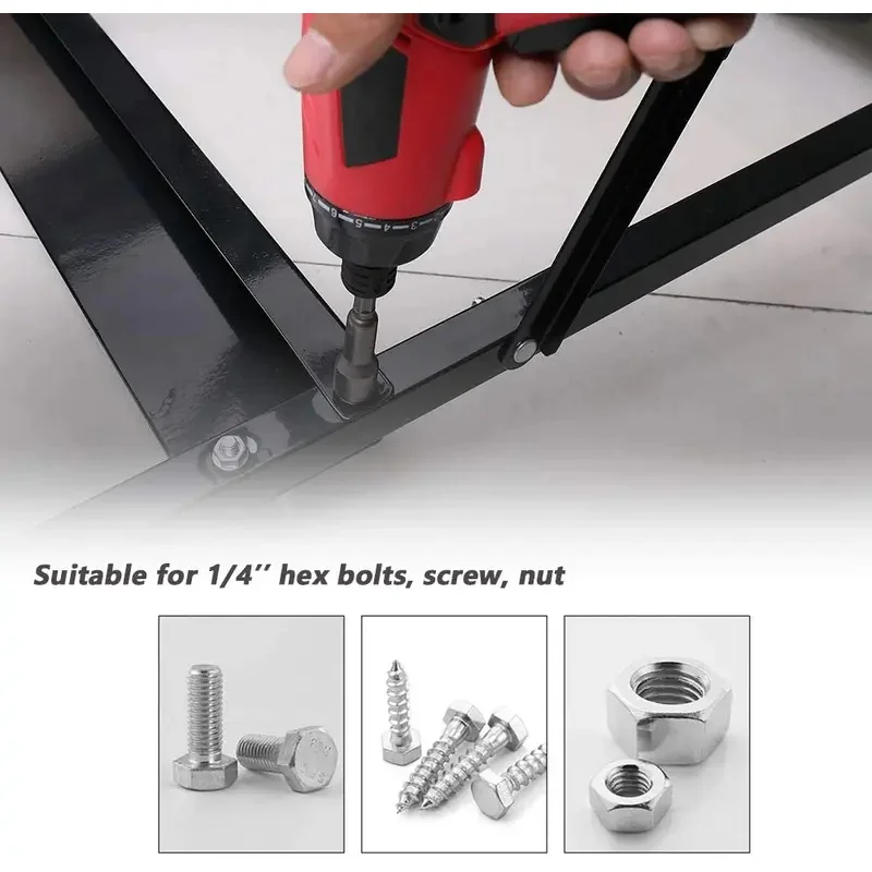 6mm-15mm Impact Socket Magnetic Nut Screwdriver 1/4 Hex Key Set Drill Bit Adapter for Power Drills Impact Drivers Socket Kit