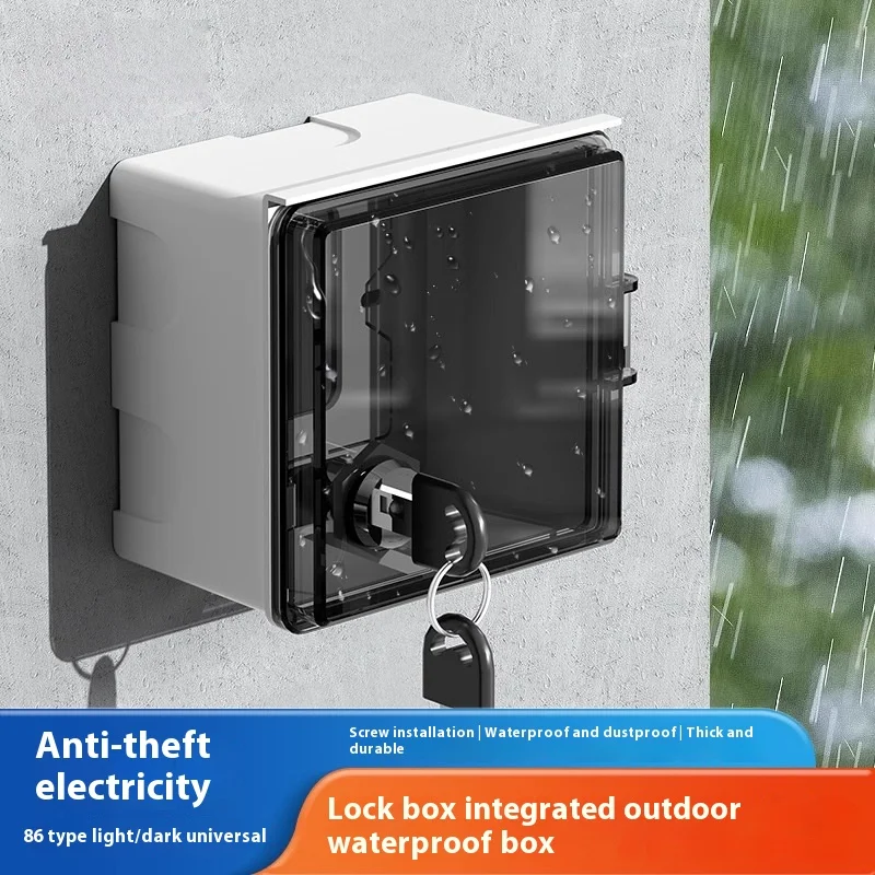 

Outdoor Socket Waterproof Box 86 Outdoor Electric Vehicle Charging Socket Lock Box Lock Anti-theft Electric Waterproof Cover