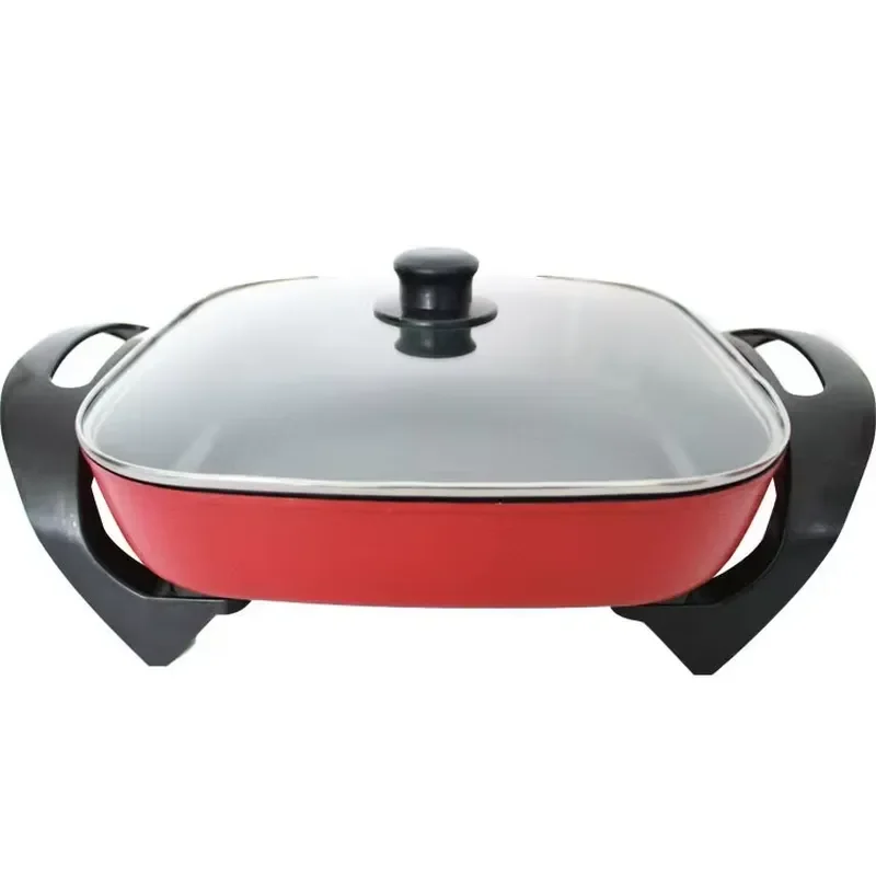 5L Electric Hot Pot Multifunctional Non Stick Cooking Pan Household Smokeless Fryer Cast Iron Material Large Capacity Kitchen