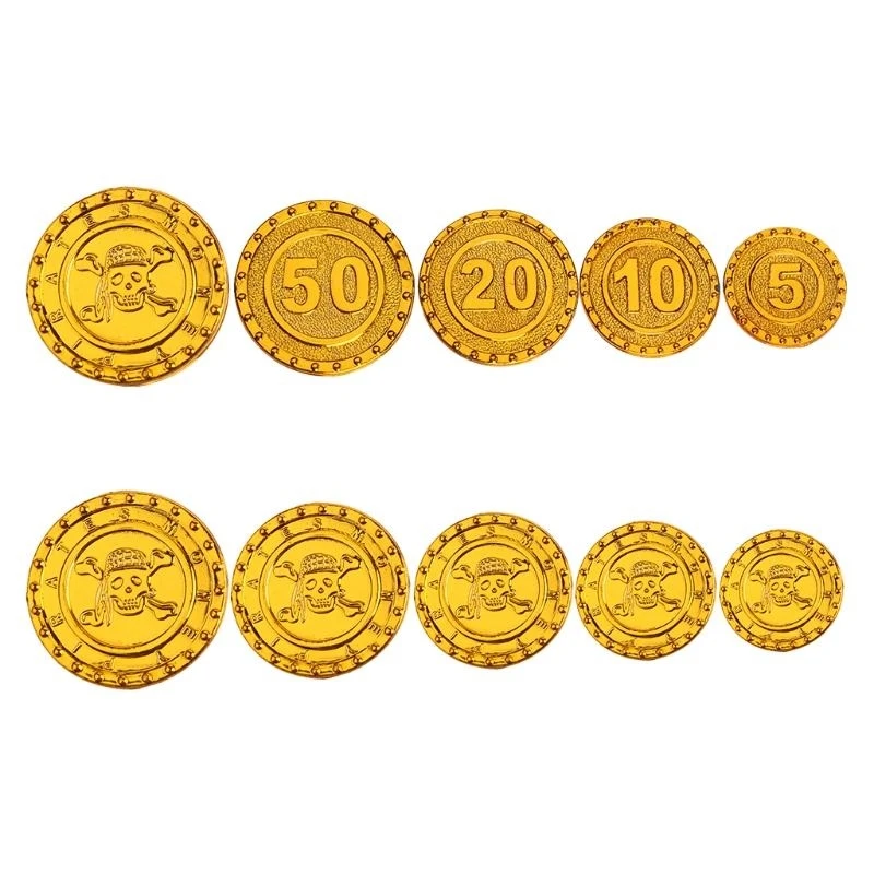 

A0KA 100pcs Pirates Gold Bargaining Chip Game Coin Treasure Christmas Dec