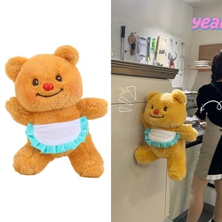 Cartoon Plush Toy Fridge Magnet Sticker Grabber Doll Cartoon Butter Bear Refrigerator Magnetic Wall Decoration Accessories Gift