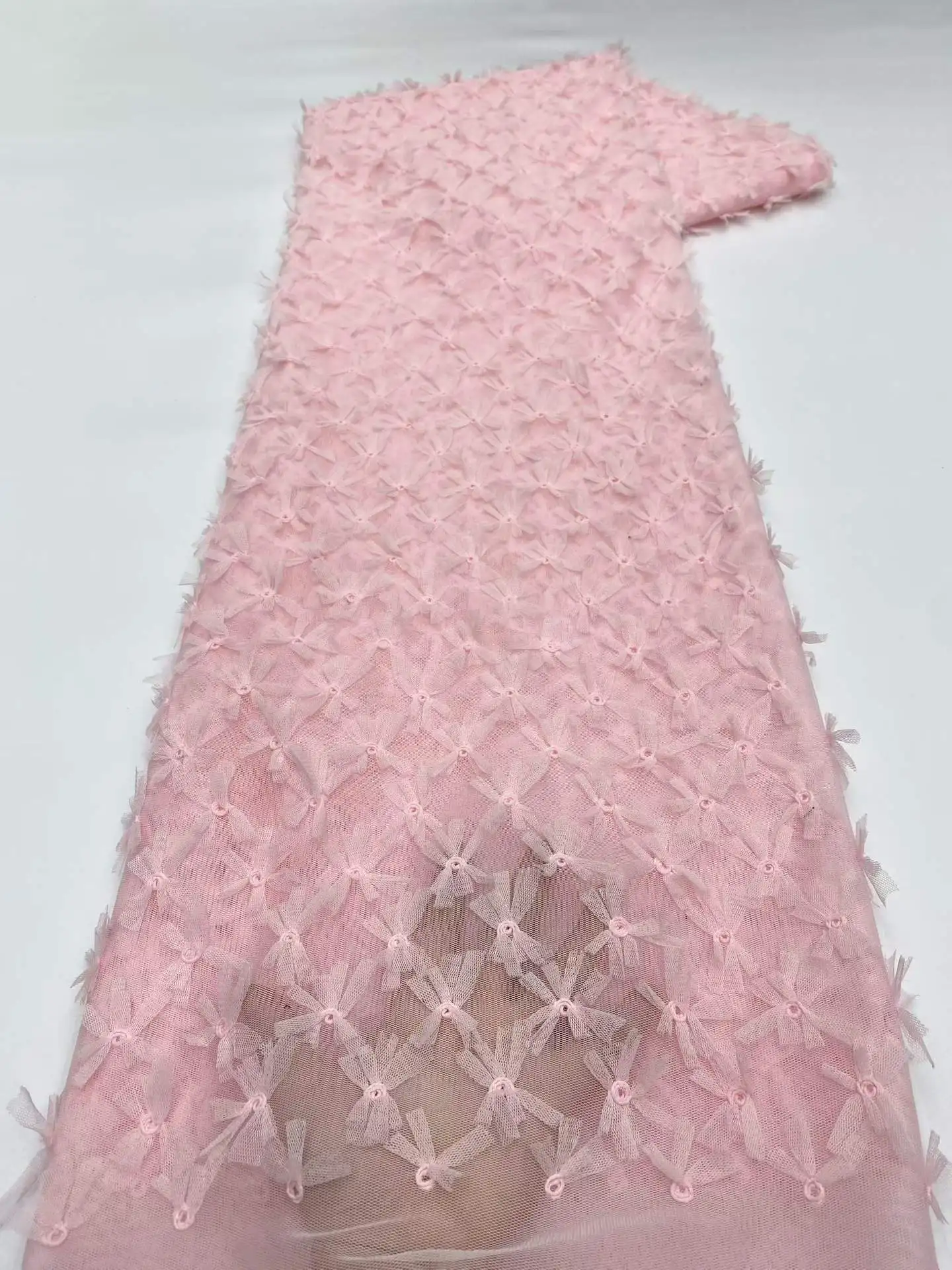 

Fashion French Tulle Lace Fabric 2026 High Quality African Lace Fabric Nigerian Mesh Lace Wedding Dress 5 Yards