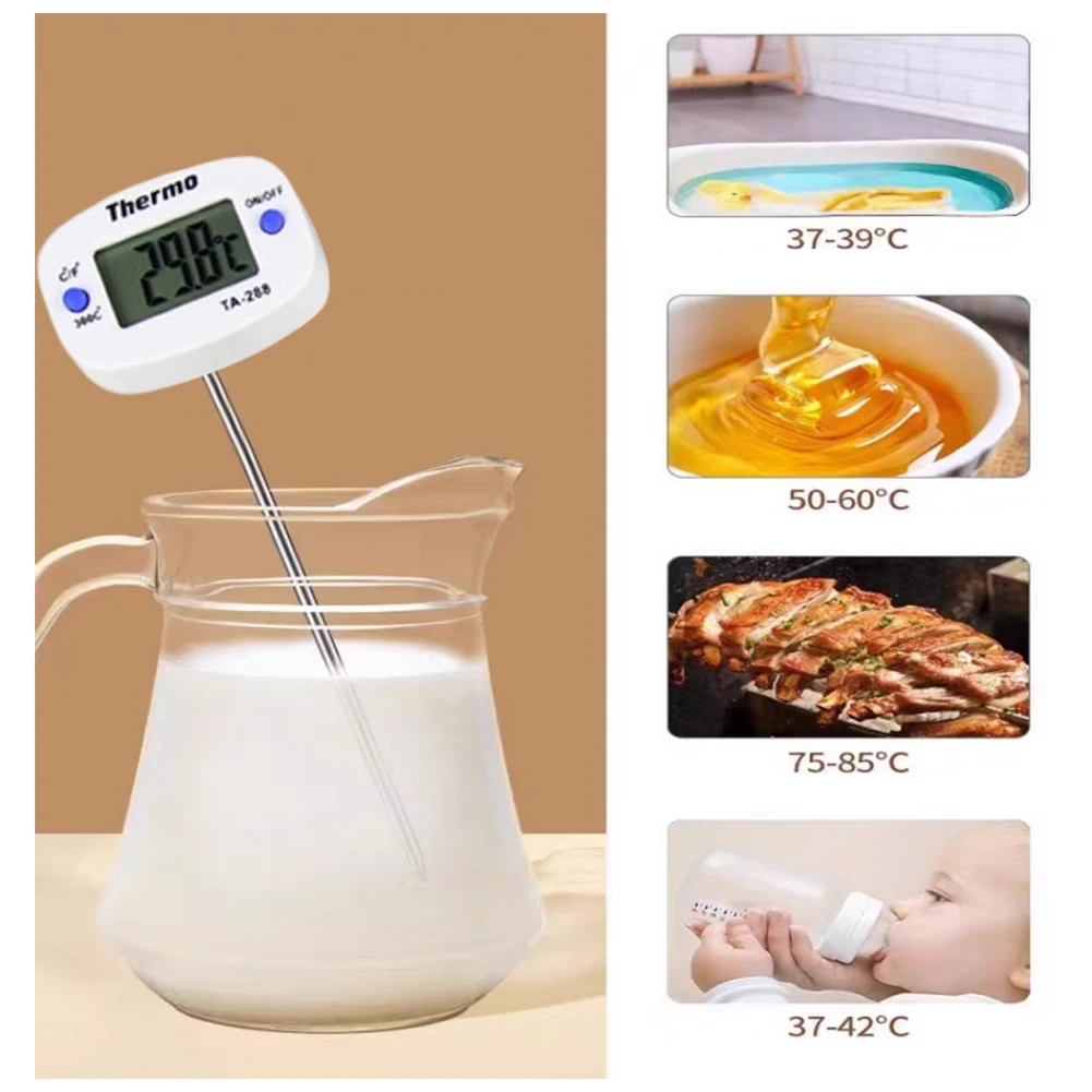 For Precise Temperature Cooking Thermometer Set Two Pieces for Kitchen Grilling Barbecue and Baking Applications