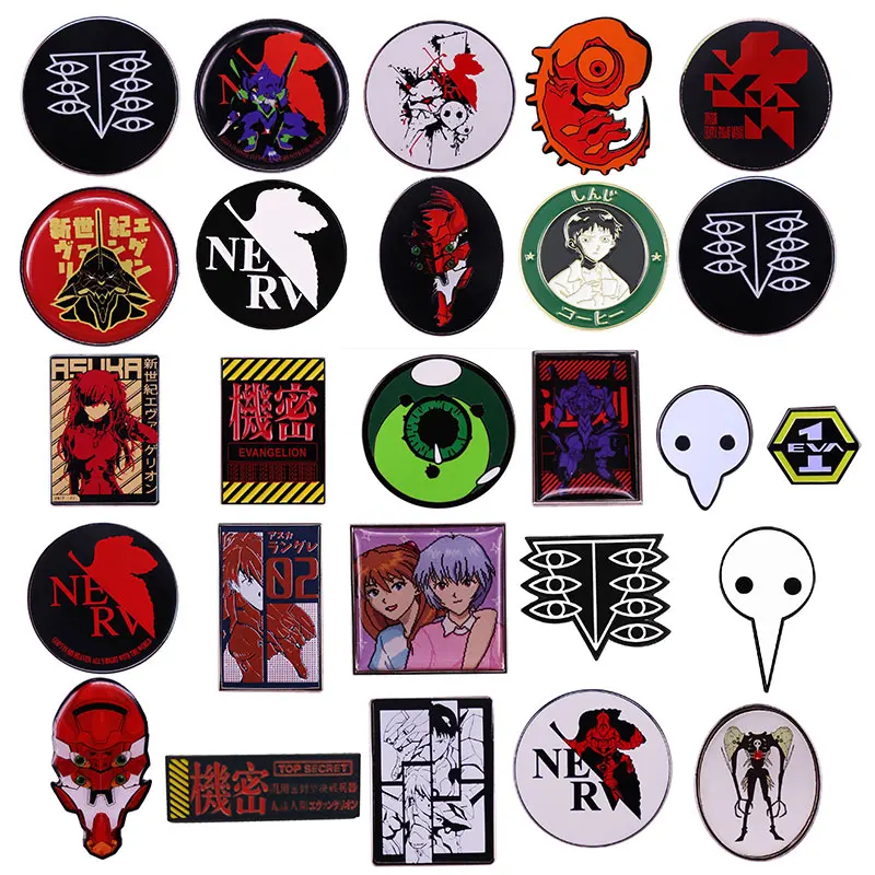 Evangelion Anime EVA-01 Anime Lapel Pins Backpack Jeans Enamel Brooch Women Fashion Jewelry Gifts Cartoon Badges