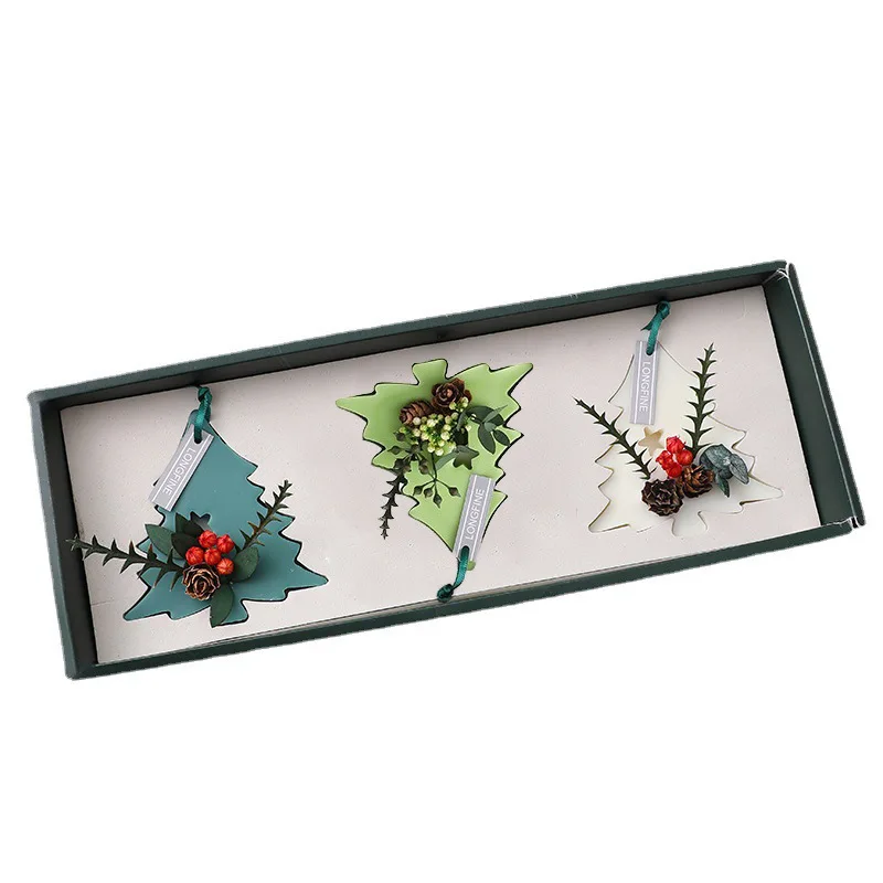 Christmas Tree Scented Candlesticks Dried Flower Solid Perfume Wax Amber Bluebell Wardrobe Fragrance Pendant Decoration Gift