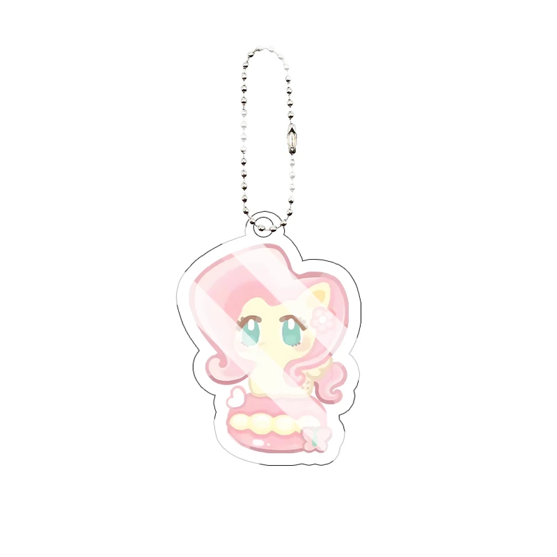 Fluttershy Acryl-Schlüsselanhänger Niedlicher Anime-Cartoon-Charakter Anhänger für Rucksack Schlüsselring Taschendekoration Geschenk – Detail 4