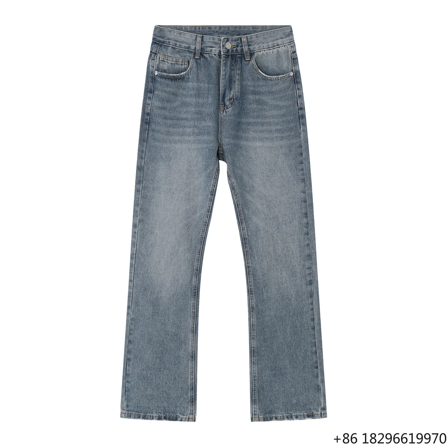 Wholesale Vintage Boyfriend Jeans Men's Loose Fit Mid Waist High Quality Streetwear Denim Trousers