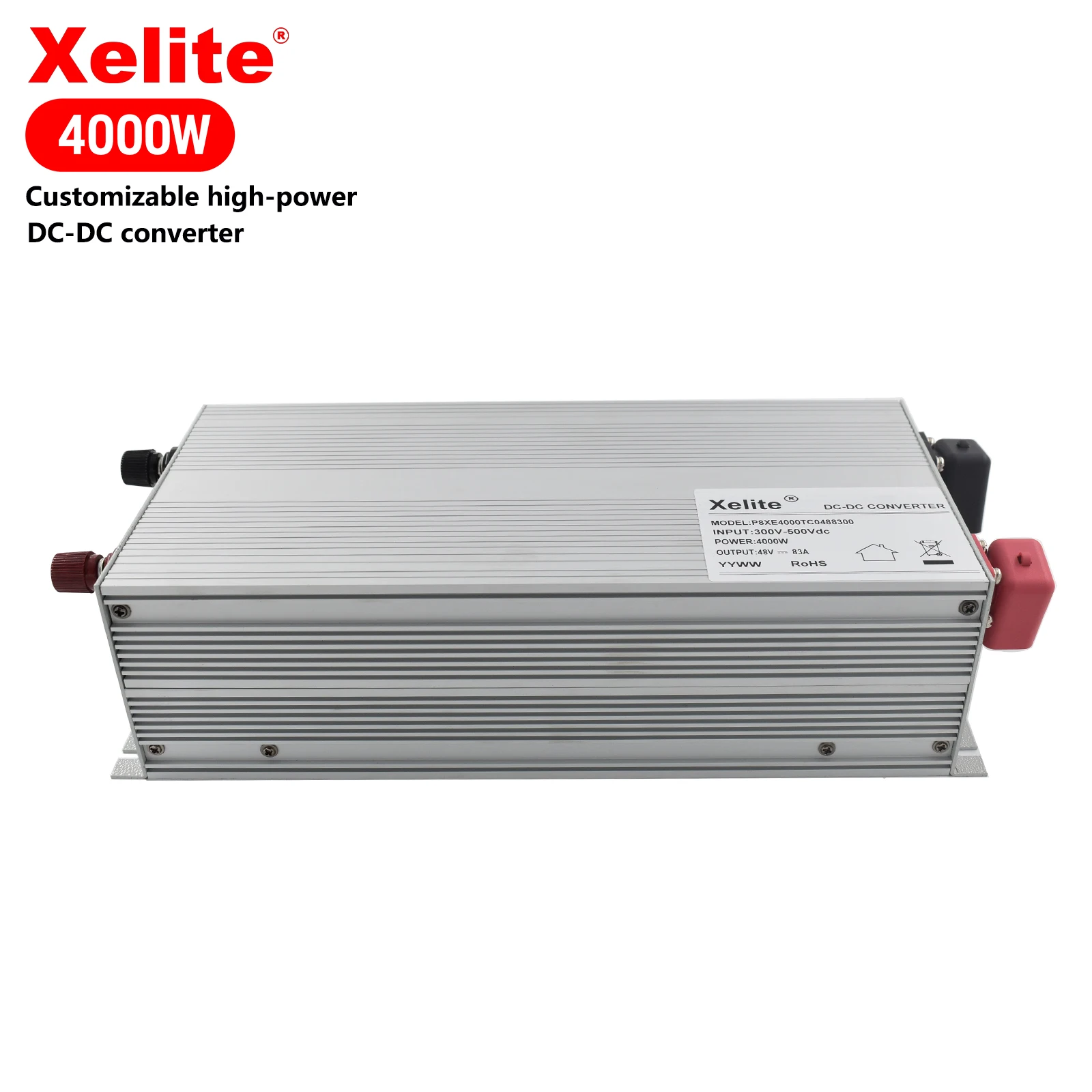 High Power Isolated Buck DC/DC Converter 300V-500V 48V 83A 4000W 95% Efficiency Aluminum Shell for Air Conditioner Automotive