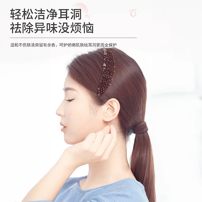 60 قطعة تنظيف ثقب الأذن أداة تنظيف ثقب الأذن الفعالة أقراط المتاح ثقب خط ورقي نظيف لإزالة رائحة الأوساخ