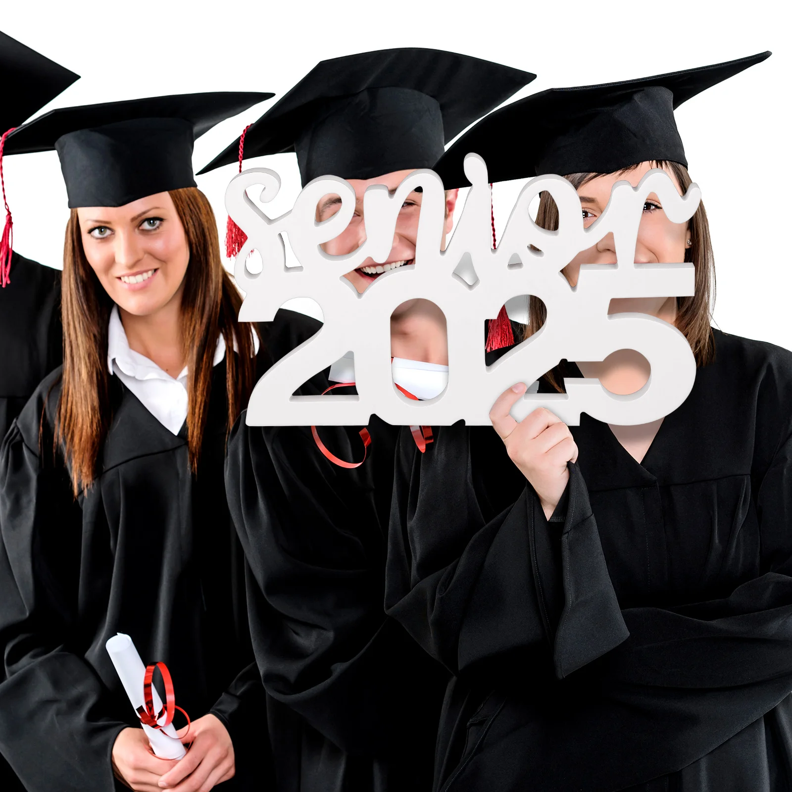 

Graduation Photo 2025 Funny Photo Booth Props Class Decorations Lightweight Blank Surface WPC College Party Supplies DIY Frame