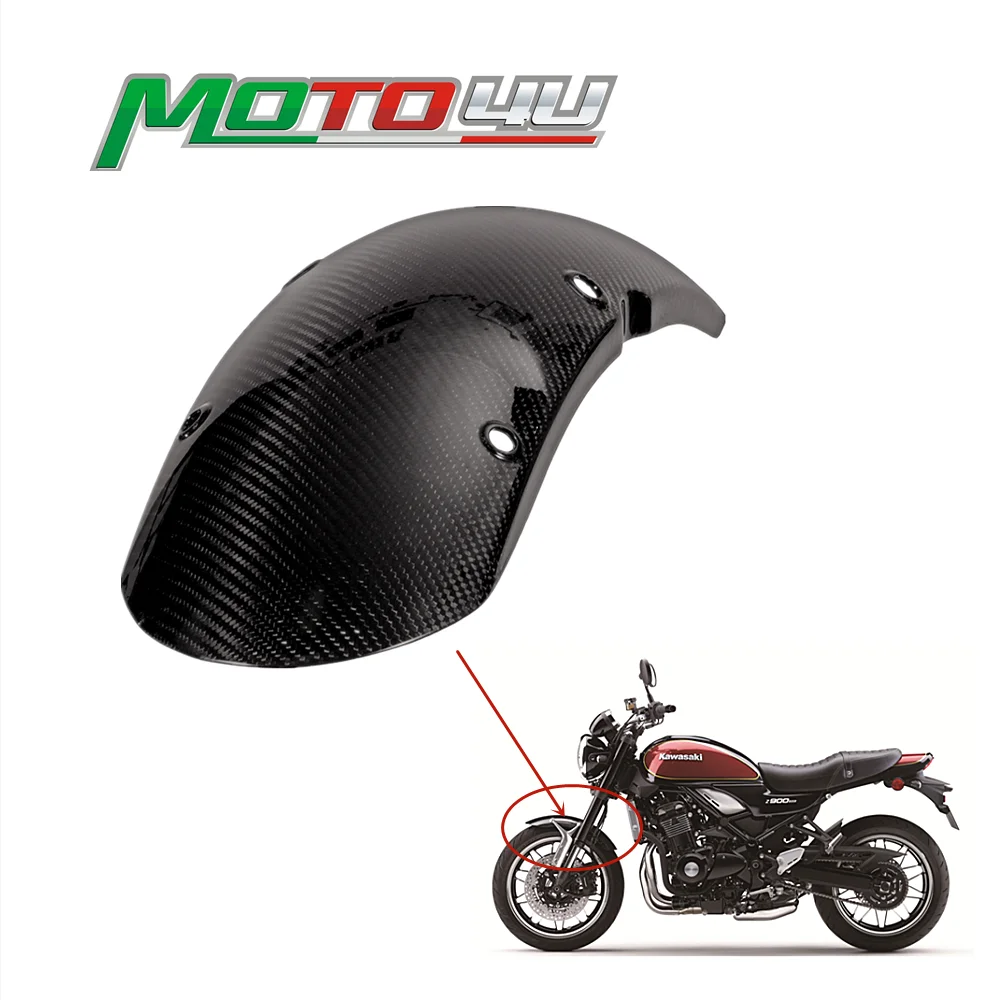 

For Kawasaki Z900RS Z900 RS 2018 2019 2020 2021 2022 2023 100% Carbon Fiber Front Fender 1PC Cafe Racer Motorcycle Refitting