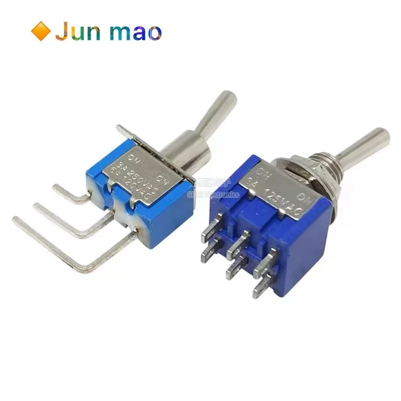 2PCS Button switch MTS-101/102/103/202 3-pin/6-pin two/three speed single/double rocker switch