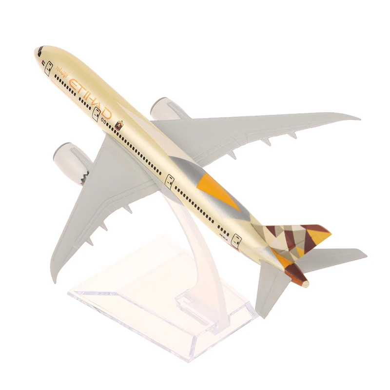 

16cm Simulation Boeing Etihad 787 Alloy Airplane Plane Model Toy Diecast Airplane Model For Collection Accessories Kids Gift